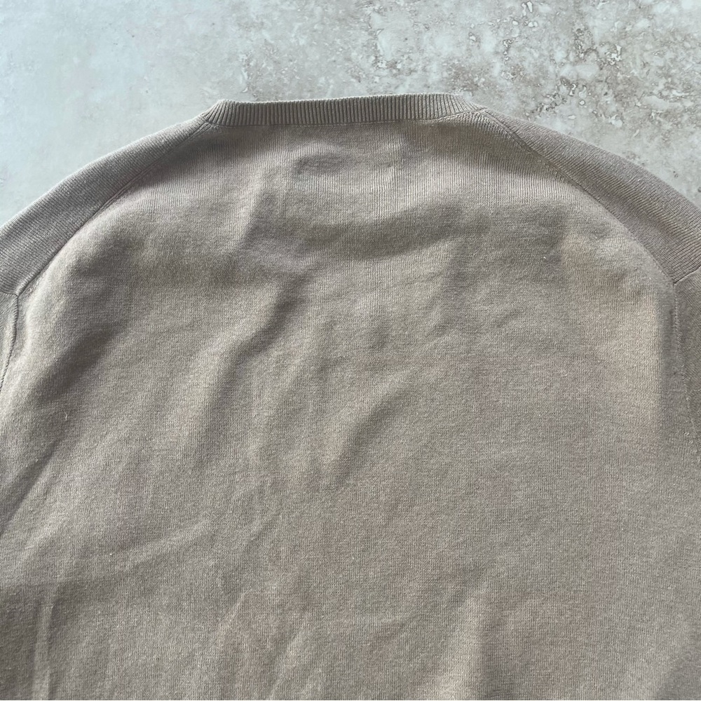 Polo by Ralph Lauren Tan Cream Nude Long Sleeve V Neck Sweater Men’s Size L. S - Picture 8 of 8